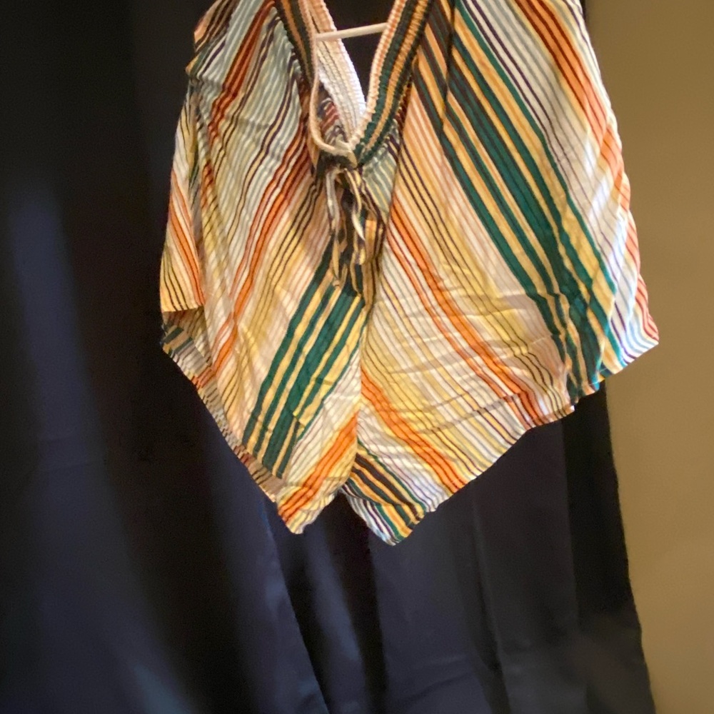 Eloquii Multicolor Striped Short & Halter Set